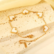 Pulsera Heart Nacar Waterproof - Joya en acero inoxidable enchapado en oro 18k - Azzia joyería