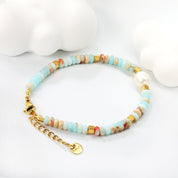 Pulsera boho para mujer con piedras naturales resistente al agua
