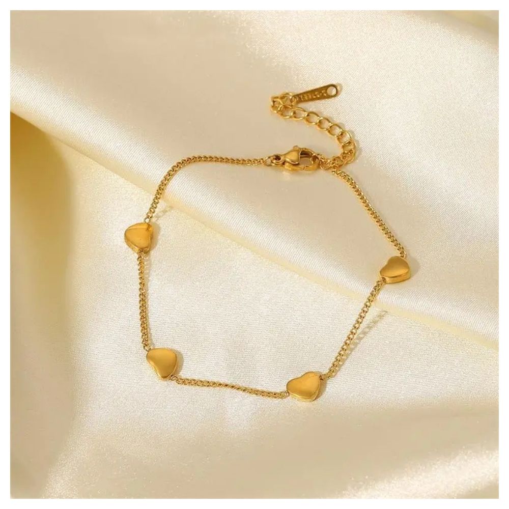 Pulsera Karina Waterproof en acero 316L enchapado en oro 18k: no se oxida, no pierde el color. Waterproof e hipoalergénico. Envío a todo el Perú.