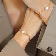 Pulsera Pepita con Perla Waterproof - Joya en acero inoxidable enchapado en oro 18k - D'Merys