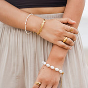 Brazalete Espiga Regulable Waterproof - Joya en acero inoxidable enchapado en oro 18k - Azzia joyería