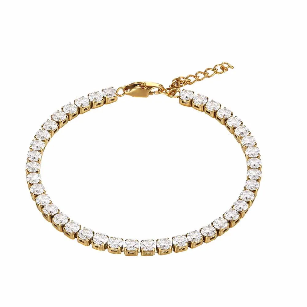 Pulsera Tenis Circones Waterproof - Joya en acero inoxidable enchapado en oro 18k - D'Merys