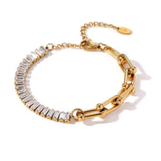 Pulsera Tiffany Tenis Waterproof - Joya en acero inoxidable enchapado en oro 18k - D'Merys