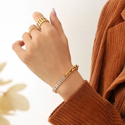 Pulsera Tiffany Tenis Waterproof - Joya en acero inoxidable enchapado en oro 18k - D'Merys