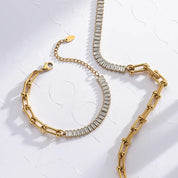Pulsera Tiffany Tenis Waterproof - Joya en acero inoxidable enchapado en oro 18k - D'Merys