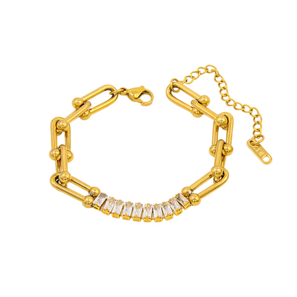 Pulsera Victoria Tenis Waterproof - Joya en acero inoxidable enchapado en oro 18k - D'Merys