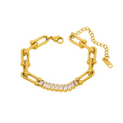 Pulsera Victoria Tenis Waterproof - Joya en acero inoxidable enchapado en oro 18k - D'Merys