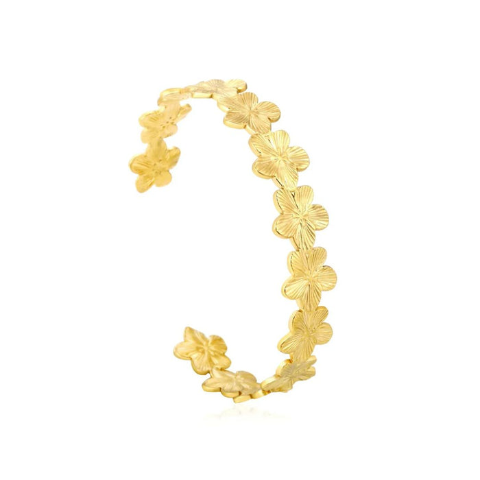 Puñera Flores Regulable Waterproof - Joya en acero inoxidable enchapado en oro 18k - Azzia joyería