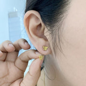 Aretes pequeños waterproof enchapados en oro 18K para mujer