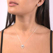 Set Collar y Aretes Corazón Love de Plata 925 con Circones