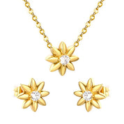 Set de joyas para mujer collar y aretes Floral premium. Joyas waterproof muy elegantes, resistentes al agua, ideales como regalo femenino especial y elegante - AZZIA JOYERIA