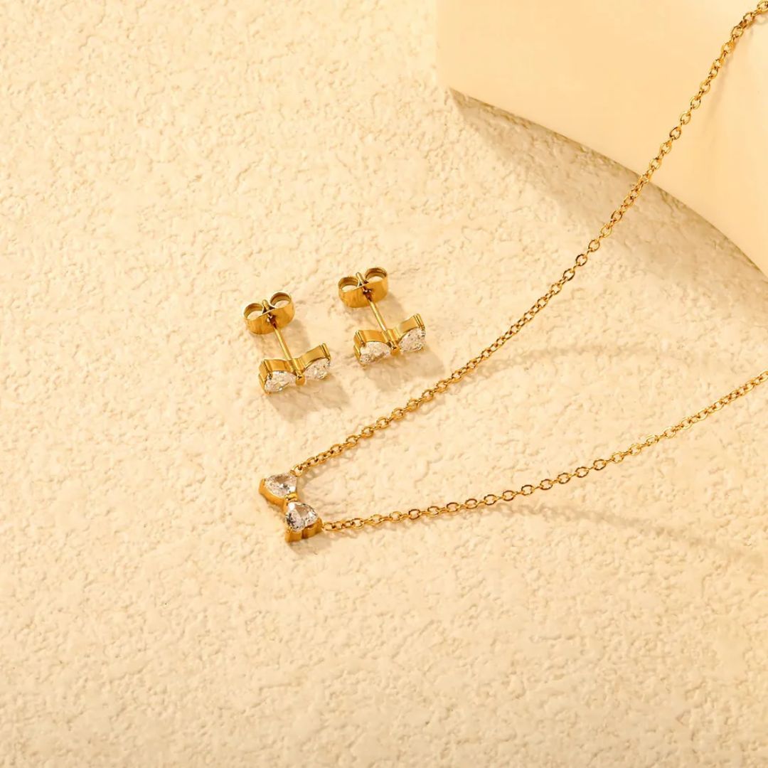 Set Lucy Collar y Aretes Waterproof