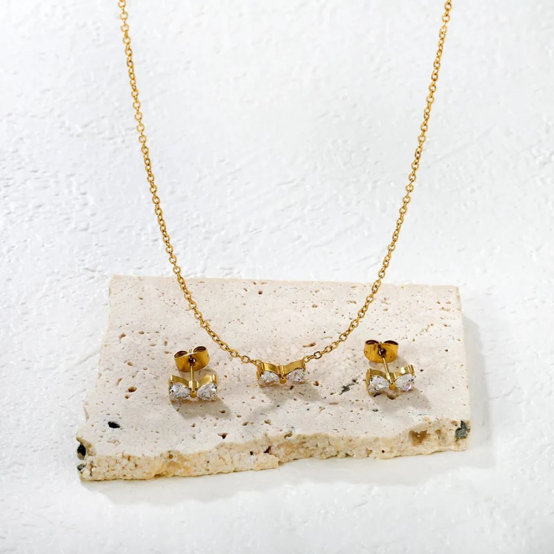 Set Lucy Collar y Aretes Waterproof