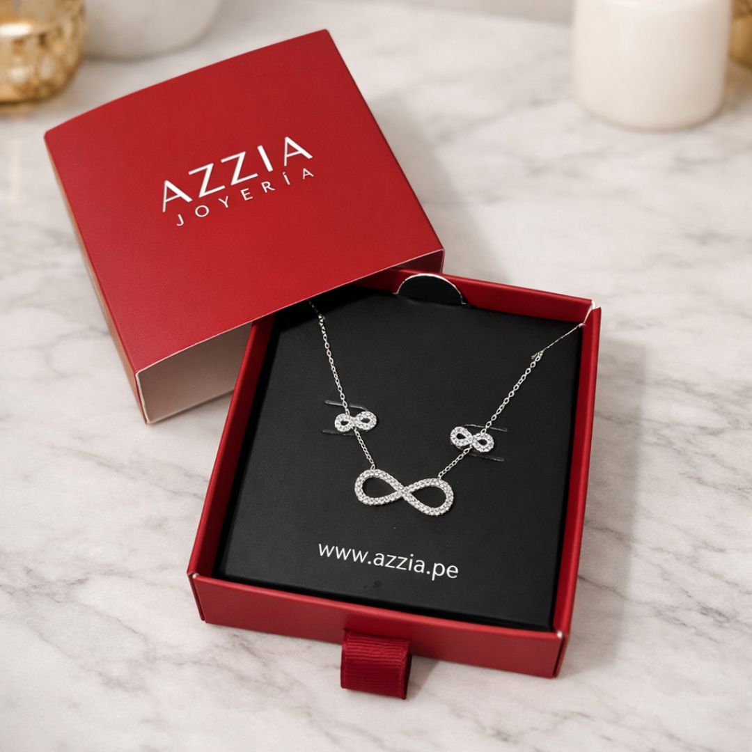 Set Collar y Aretes Infinito Plata925