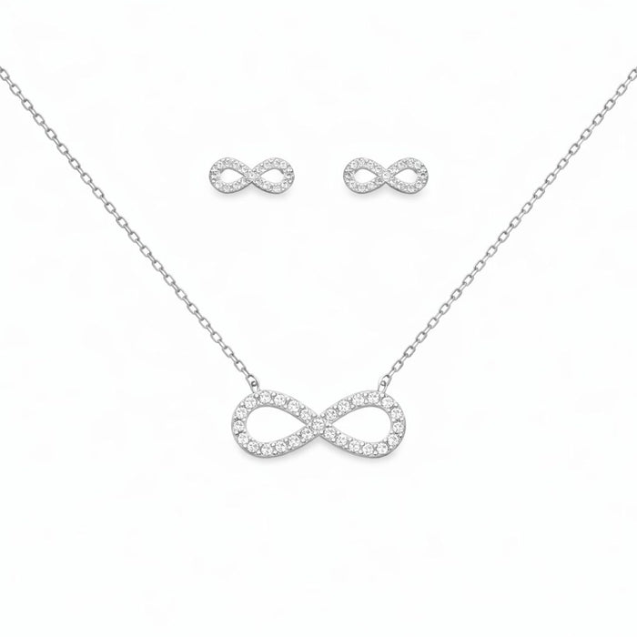 Set Collar y Aretes Infinito Plata925 - Azzia joyería