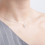 Set de Collar y Aretes Punto de Luz Circón Plata 925