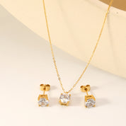 Set Collar con Aretes Gold Waterproof - Joya en acero inoxidable enchapado en oro 18k - Azzia joyería