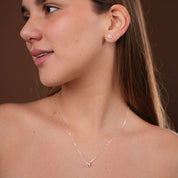 Arete y collar plateado - AZZIA JOYERIA