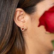 Set de Collar y Aretes Valentina Rojo Waterproof - Joya en acero inoxidable enchapado en oro 18k - D'Merys