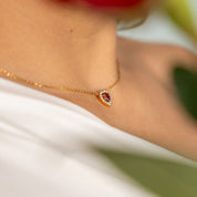 Set de Collar y Aretes Valentina Rojo Waterproof - Joya en acero inoxidable enchapado en oro 18k - D'Merys