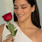 Set de Collar y Aretes Valentina Rojo Waterproof - Joya en acero inoxidable enchapado en oro 18k - D'Merys