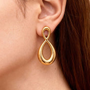 Aretes Valeria Infinito Waterproof: Acero 316L Oro 18k | Azzia