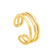 Anillo Ondas Gold Waterproof regulable
