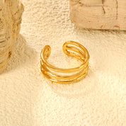 Anillo Ondas Gold Waterproof regulable