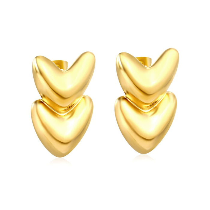 Aretes Golden Love Waterproof | Azzia Joyería