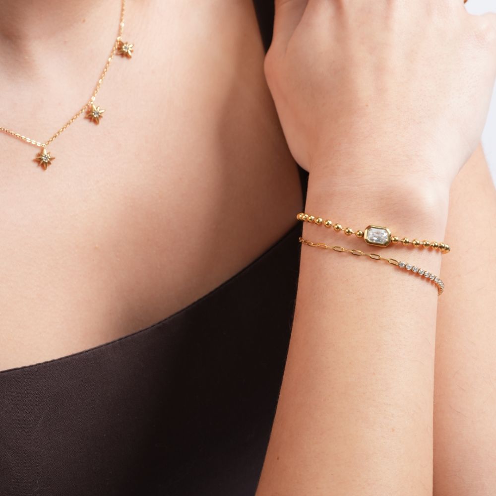 Pulsera Dúo Eva Waterproof: elegante, ajustable y resistente al agua. Perfecta para cualquier ocasión, con garantía de color por 2 años. ¡Azzia Joyeria!