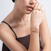 Pulsera Dúo Eva Waterproof: elegante, ajustable y resistente al agua. Perfecta para cualquier ocasión, con garantía de color por 2 años. ¡Azzia Joyeria!
