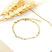 Pulsera Lentejuelas Waterproof en acero 316L enchapado en oro 18k: no se oxida, no pierde el color. Waterproof e hipoalergénico. Envío a todo el Perú.