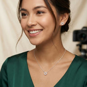 Arete y collar corazón , set de joya que te durara toda la vida - AZZIA JOYERIA
