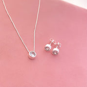 Set de Collar y Aretes Punto De Luz Plata 925 - Joya en plata 925 - D'Merys